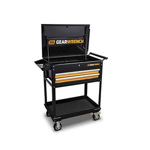GEARWRENCH 2 Drawer Black & Orange Utility Cart, 32" - 83168