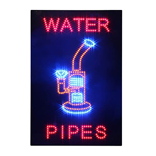 LED Water Pipes Sign for Business, Super Bright LED Open Sign for Tobacco Shop Electric Advertising Display Sign for Smoke Shop Business Shop Store Window Home Decor. (HSW0352)
