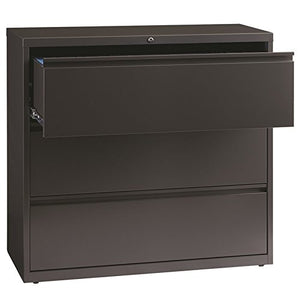 Hirsh HL8000 Series 42" 3 Drawer Lateral File Cabinet in Charcoal