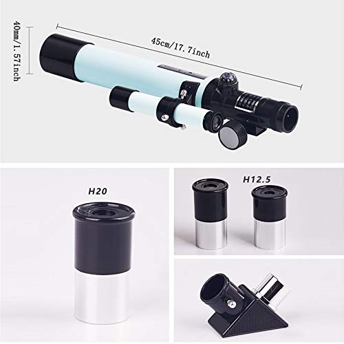 YSBZChu Telescope for Kids & Astronomy Beginners - 40mm Diameter 20X Magnification Telescope Portable Travel Telescope with Tripod,Educational Telescopes Kids Toy (Silver)