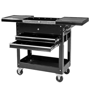 Torin ATC310B-1 Service Utility Tool Cabinet Cart - Black, 2 Drawer Slide Top, 350 lbs