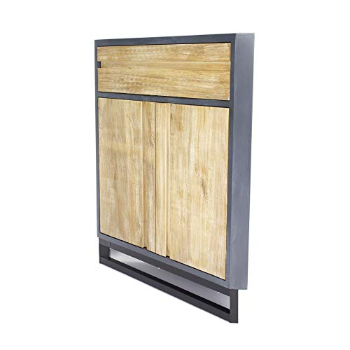 Heather Ann Creations W191126-GWW Nova Modern Rustic 2 Door Corner Cabinet with Top Shelf, 32" Gray