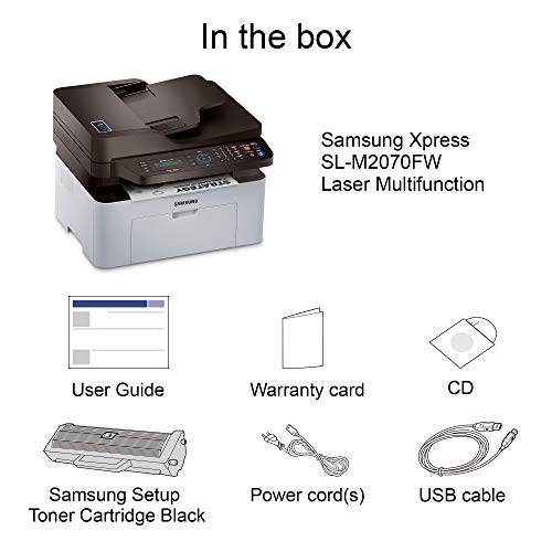 Samsung Xpress M2070FW Wireless Monochrome Laser Printer with Scan/Copy/Fax, Simple NFC + WiFi Connectivity (SS296H)
