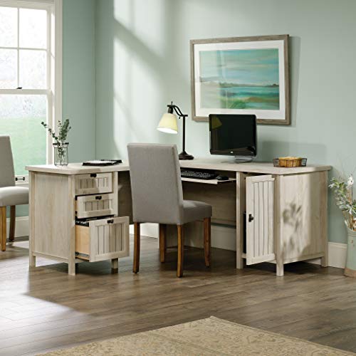 Sauder Costa L-Shaped Desk, L: 65.12" x W: 65.12" x H: 30.0", Chalked Chestnut