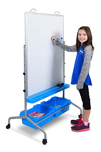 Offex Classroom Chart Stand with Storage Bins