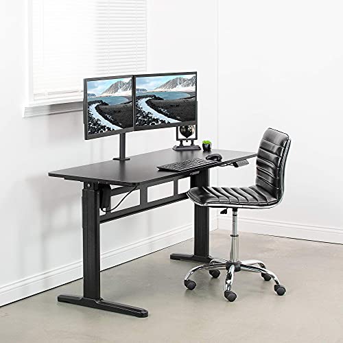 VIVO Electric 55 x 24 inch Stand Up Desk, Complete Height Adjustable Standing Home & Office Workstation with Push Memory Controller, Black Frame and Top, DESK-E155TB