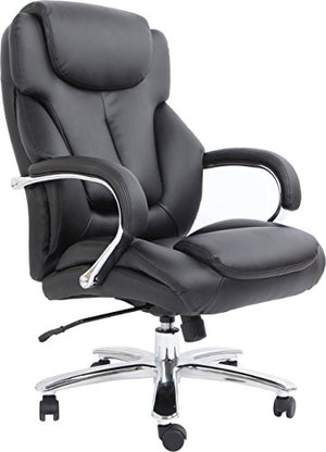 Comfort Products Admiral III Big & Tall Executive Leather Chair, Black