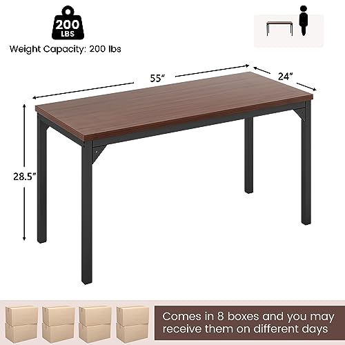 Tangkula 55 Inch Conference Table Set of 8 with Honeycomb Tabletop