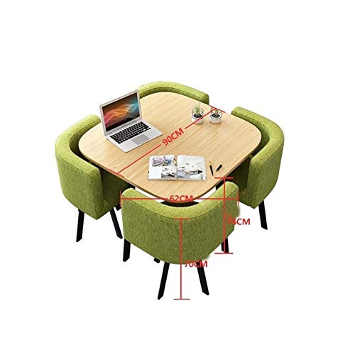 SKUAI Small Office Conference Coffee Table Chair Set, Modern Design Round Table & Chair Set (Color: A)