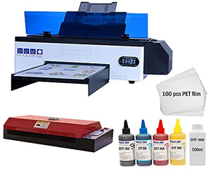 DTF Transfer Printer A3 L1800 T Shirt Printer for All Kinds of Fabrics, Leather, Bags, Toys, Swimwear, Handicrafts, T Shirt, Pillow, Bags, Denim Other Industries.(DTF Printer + Oven+500ml Ink)