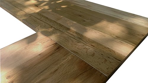 L Shaped Desk Reclaimed Wood with Metal Base