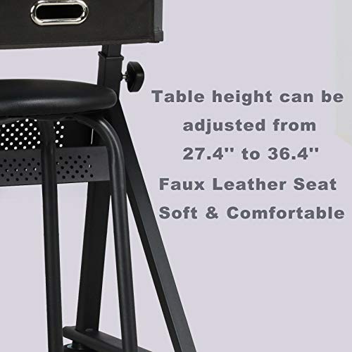 BJYX Adjustable Drafting Table Art Craft Writing Desk Drawing Tiltable with Stool