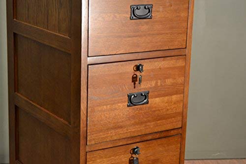 Crafters and Weavers Mission Oak 4 drawer File Cabinet Office Cabinet