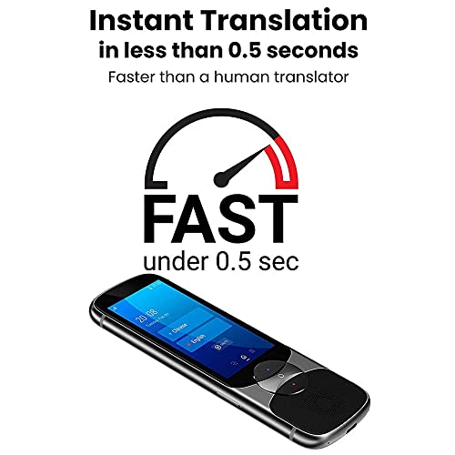 inBEKEA Language Translator Device, Two Way Instant Voice Translator with Camera Translation, 59 Languages, Blue Hello (Black)