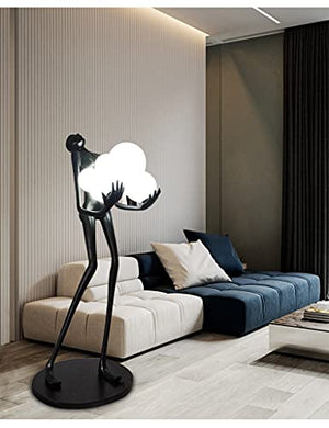 YANOUSHUSONG Humanoid Art Sculpture Black Floor Lamp