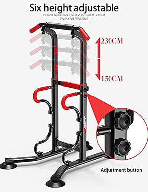 Gym Strength Exercise Power Tower Power Tower Dip Station Pull Up Bar, Adjustable Workout Abdominal Exercise Home Gym Tower Body Building, Strength Training Workout Equipment, for Men Or Women, Adult