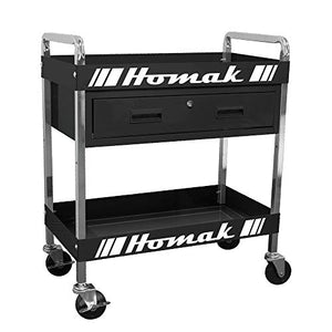 Homak Mfg. Co., Inc. 1-Drawer Utility Service Cart, Black, 30 Inches