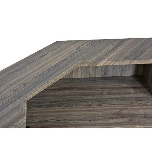 Dir Reception Desk Valencia Combination in Rustic Teak with Lights