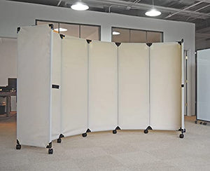 VERSARE Versare MP6 Portable Folding Wall Partition | Economical 3 Panel Room Divider On Wheels