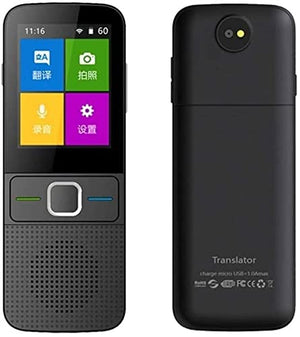 None Language Translator Device 137 Languages Handheld Two-Way Multi Language Translator with Voice and Photo Translations Black