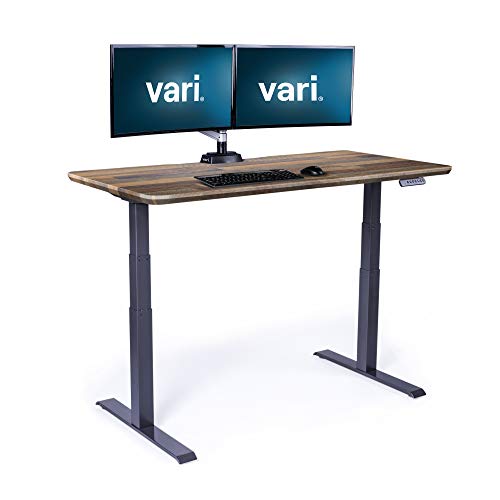 Vari Electric Standing Desk 60" x 30" - Dual Motor Sit to Stand Desk - Push Button Memory Settings - Solid Top with 3-Stage Adjustable Steel Legs - Work or Home Office Desk