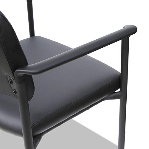 Alera UT6816 Sorrento Series Stacking Guest Chair, Faux Leather, Black, 2/Carton
