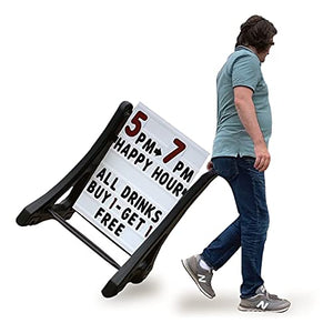 SmartSign Deluxe Portable Rolling Swinger Sidewalk Sign and Letter Kit | 42" H x 29" W