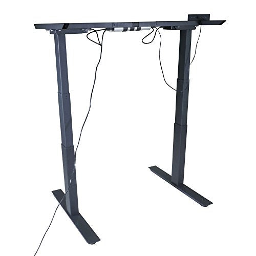 Titan Dual Motor Electric Adjustable Base Height Sit-Stand Standing Desk Frame 50" H 63" W Programmable Buttons