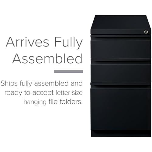 Hirsh Industries 20" Deep Box-Box-File Mobile Pedestal in Black