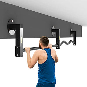 NENGGE Pull-Up Bar/Chin-Up Multifunctional, Wall Mount Heavy Duty Upper Body Workout Bar for Home Gym Exercise, Strength Training Equipment Adjustable Height, Support up to 300KG,Stainless Steel,B