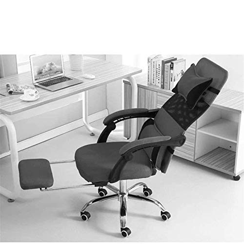 Office Chair High Back Mesh Executive Managerial Boss Chair with Footrest, Recliner, and Rear Storage Bag - Orange