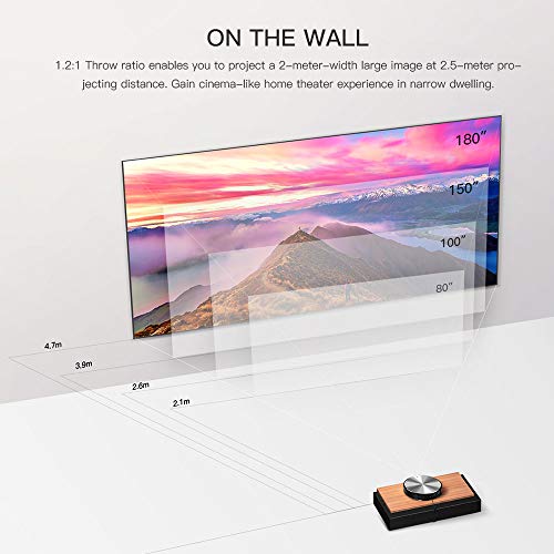JMGO N7L Native 1080P Full HD 4K Projector with Android, 700 ANSI lm, Auto Focus, Keystone Correction,DLP, Dolby, 3D, WiFi, Bluetooth Speaker, Smart Home Cinema Video Projector, 300" Picture