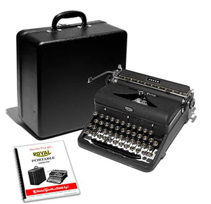 Generic Royal Arrow 1945 Black Vintage Antique Manual Typewriter with Case