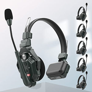 HollyView Hollyland Solidcom C1 Wireless Headset Intercom System 6 Users 1100ft Single Ear Headset