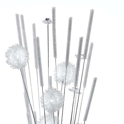 Benjara 63 Inch Floor Lamp, Flower Vase Design, Wire Base, Metal, Chrome Finish