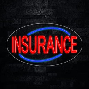 LED Flex Neon Insurance Sign for Business Displays | Electronic Light Up Sign for Retail Businesses | 30"W x 17"H x 1"D