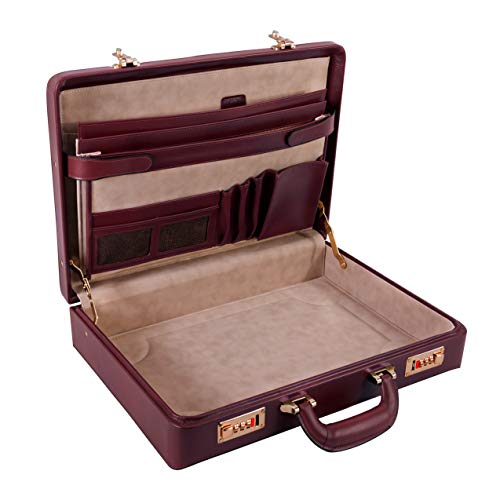McKleinUSA V Series, Reagan, Full Grain Cowhide Leather, Leather 3.5" Attaché Briefcase, Burgundy (80446)