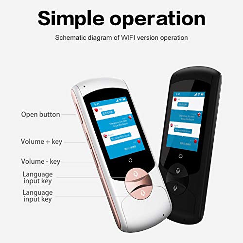 UsmAsk Smart Language Translator Device with Voice 2.4 Inch Touch Screen - 41 Languages - WiFi - Pink - Ideal Gift