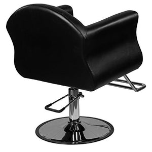 Avondale"Young" Black European Salon Styling Chair, Round Base, U Shaped Footrest