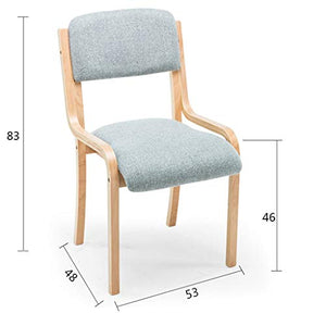 Lan Xin-JP Stacking Visitor Chair - Wood Frame, No Arms, Blue/Gray (Grey)