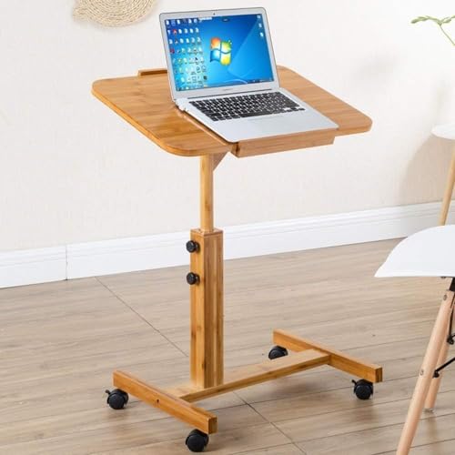 GaRcan Height Adjustable Mobile Laptop Stand Desk Rolling Cart, Adjustable Height
