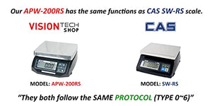 VisionTechShop ACOM PW-200RS POS Interface Portion Scale, 30lb Capacity, NTEP Legal for Trade