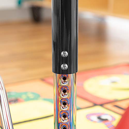 Half-Moon Adjustable-Height Mobile Preschool Activity Table, Maple Top / Black Edge Band