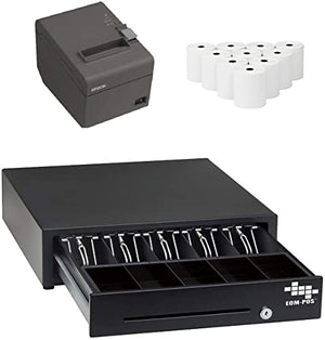 POS Hardware Bundle for Square - Cash Drawer and Thermal Receipt Printer, 10 Rolls Thermal Paper