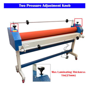 EQCOTWEA 63in Electric/Manual Cold Laminator with Film Release Rod - 1in Thickness