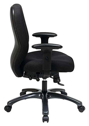 Office Star High Intensity Use Ergonomic Chair with 2-To-1 Synchro Tilt, Black