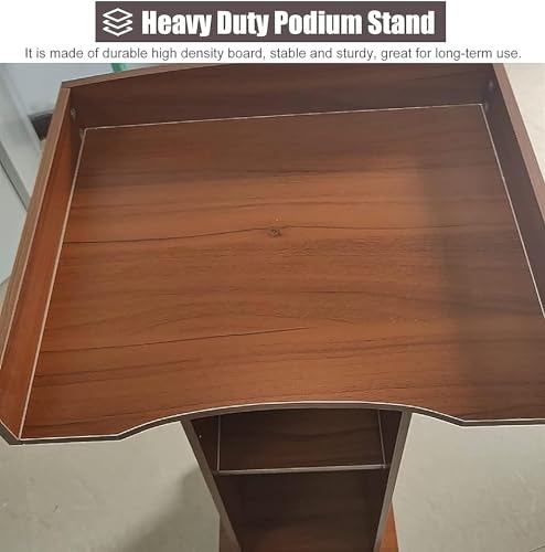 EESHHA Lightweight Standing Lectern with Open Storage - High Density Board, Teacher Podium Stand
