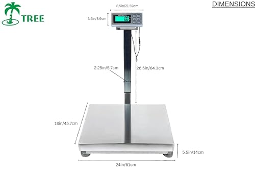 Tree LBS 300 Bench Scale, 300 LB X 0.05 LB, 18" X 24" Platform
