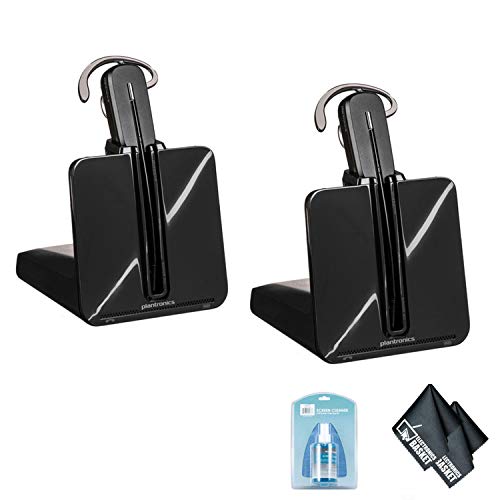 Plantronics CS540 Wireless Office Headset System (2 Pack) - Bundle with Universal Screen Cleaner + Microfiber Cleaning Cloth
