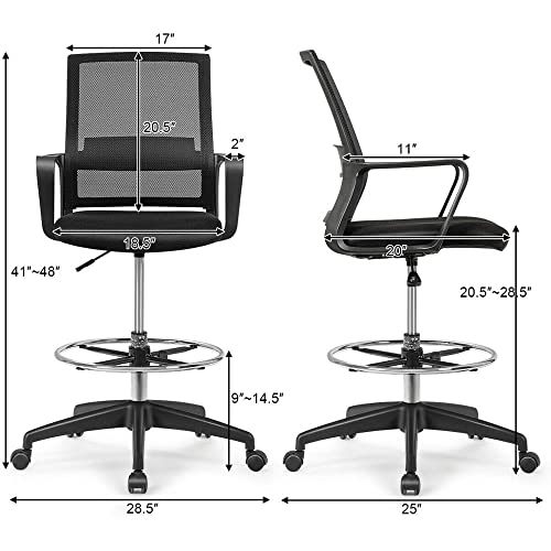 POCHY Family Drafting Chair with Adjustable Height and Footrest